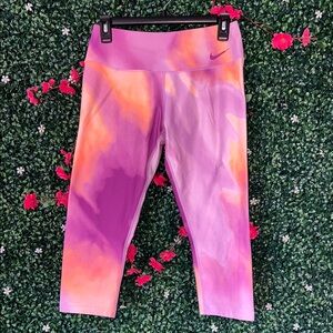 Nike Purple and Orange Athletic Leggings